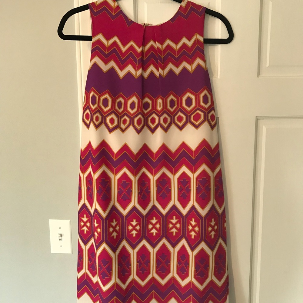 Julie Dillon Pink Geometric Shift Dress